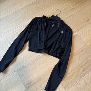 Black Cropped Zip-Up Jacket